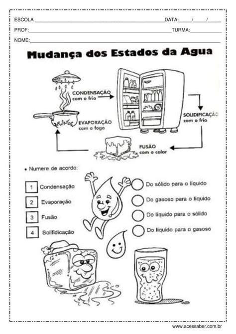 Aprender sobre os estados físicos da água é algo interessante Além das