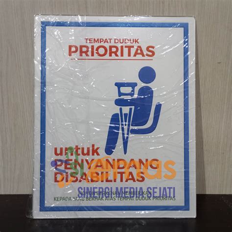 Jual Akrilik Tempat Duduk Prioritas Untuk Penyandang Disabilitas