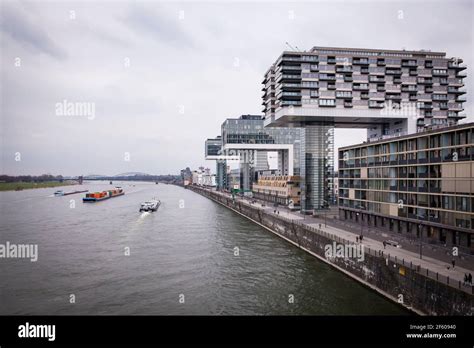 The Crane Houses In The Rheinau Harbour Architect Hadi Teherani River