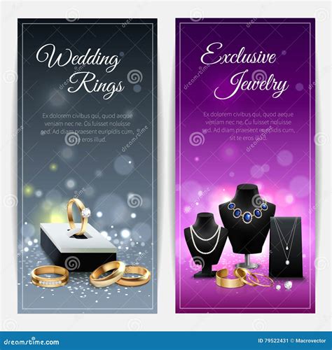 Jewelry Realistic Banners Stock Vector Illustration Of Banner 79522431