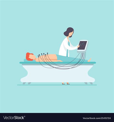 Female Doctor Examining Patient With Royalty Free Vector