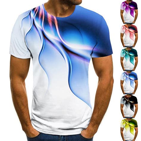 Cheap New Summer Men S Fashion T Shirt Personality Color Lightning