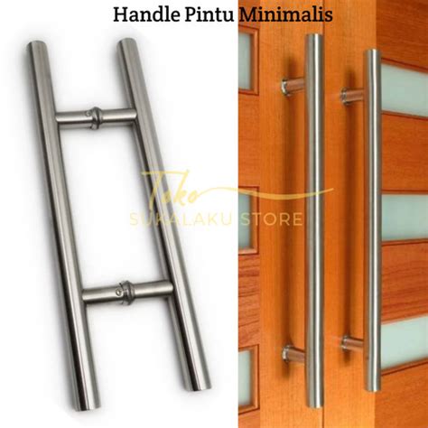 Jual Pull Handle Pintu Bulat Baut Tembus Warna Doff Silver Minimalis