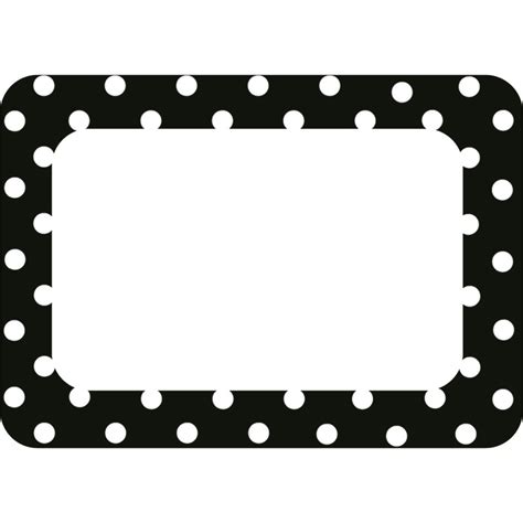 Black Polka Dots 2 Name Tags The School Box Inc