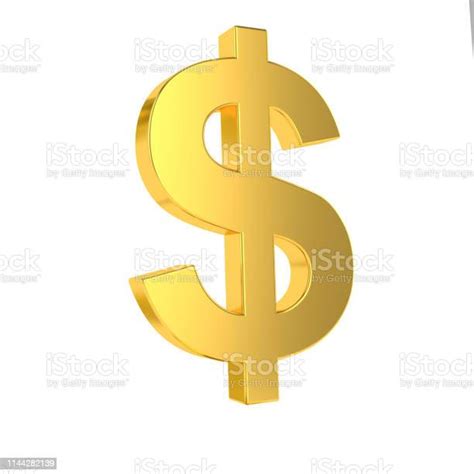 Usd Sign 3d Golden Dollar Symbol Isolated On White Background 3d