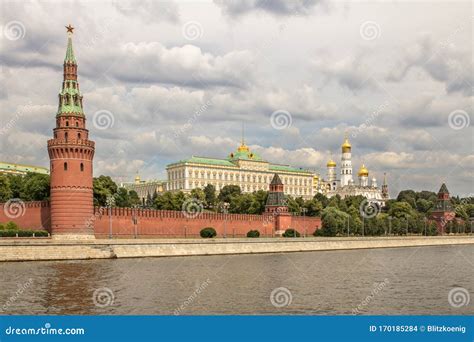 Moscow Kremlin Wall Panorama Stock Photo Image Of History Russia