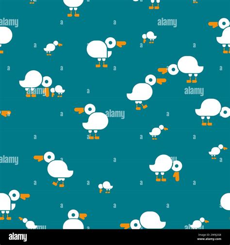 Ducks Set Pattern Seamless Duck Background Farm Birds Texture Baby