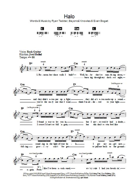 Beyonce "Halo" Sheet Music & Chords for Piano Solo | Download PDF Score - 4