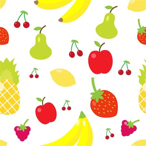 Fruits Seamless Background Vector Pattern Stock Vector Image By