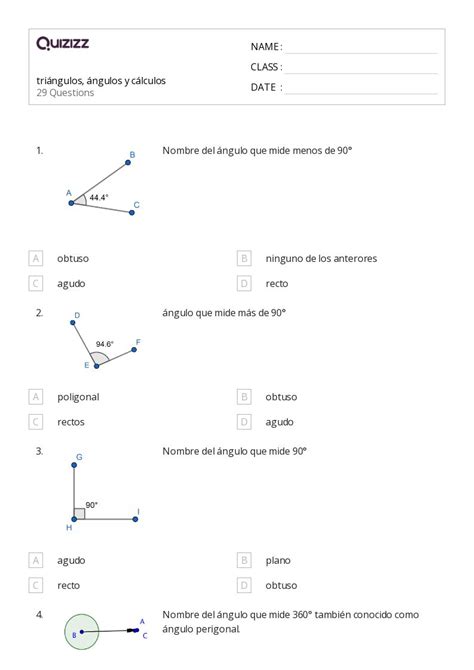 Teoremas Del Tri Ngulo Hojas De Trabajo Para Grado En Quizizz