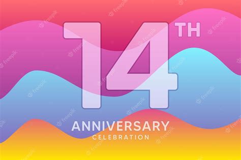 Premium Vector 14 Year Anniversary Vector Template Design Illustration