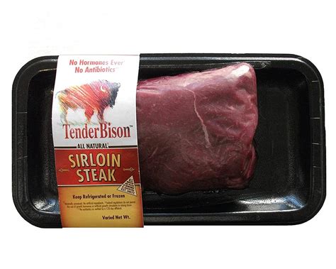 Bison Sirloin Steak 6 8 Oz 6 Count Bison Meat Products Tenderbison