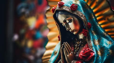 Premium Ai Image Statue Of Saint Mary Of Guadalupe Virgen De