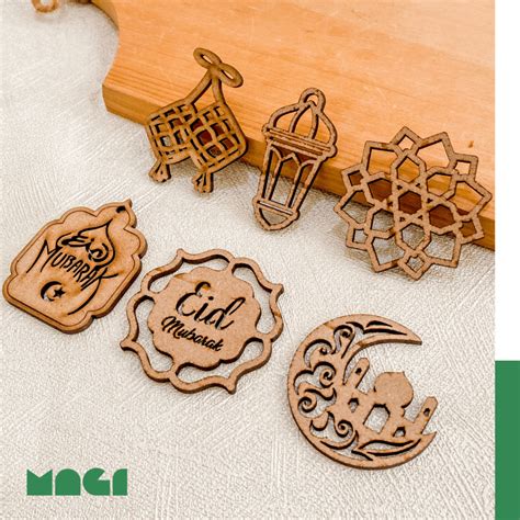 Jual Min 10pcs Tag Ornamen Idul Fitri Eid Mubarak Ramadhan Ornamen
