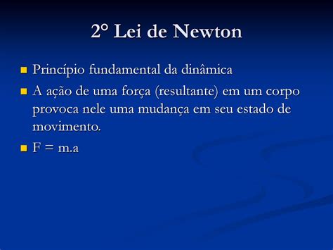 2 Lei de Newton Princípio fundamental da dinâmica ppt carregar