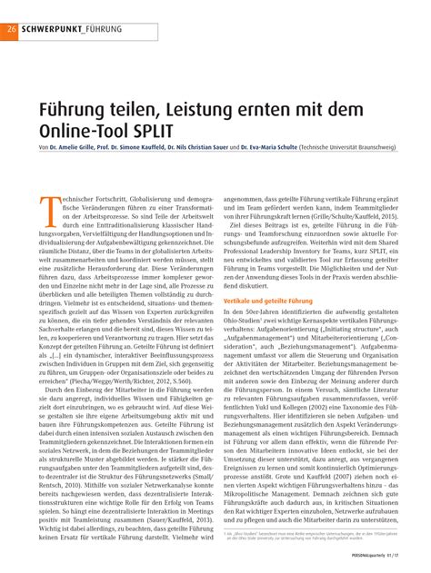 Pdf F Hrung Teilen Leistung Ernten Mit Dem Online Tool Split