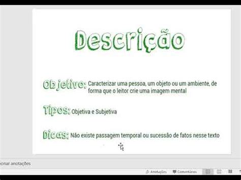 V Deo Texto Descritivo S Ntese E Exemplos Youtube