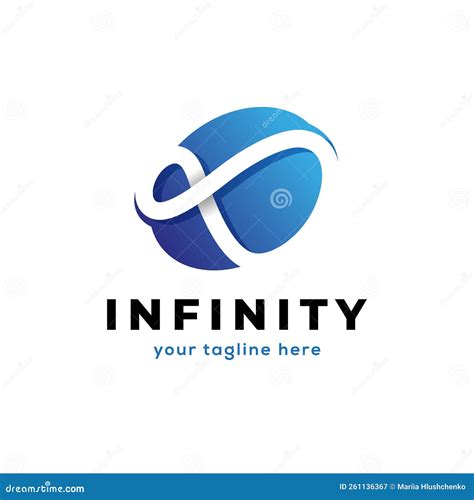 Logotipo Infinito Azul Em Forma De Elipse Ilustração do Vetor