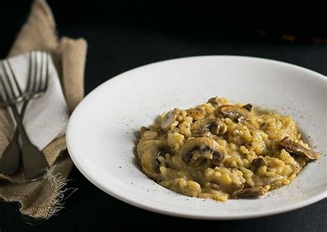 Lighter And Creamy Porcini Mushroom Risotto