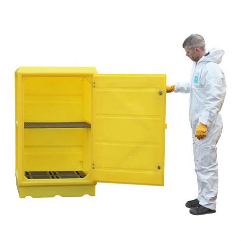 Psc5 Lockable Coshh Cabinet And Shelf 100 Litre Bund Sump