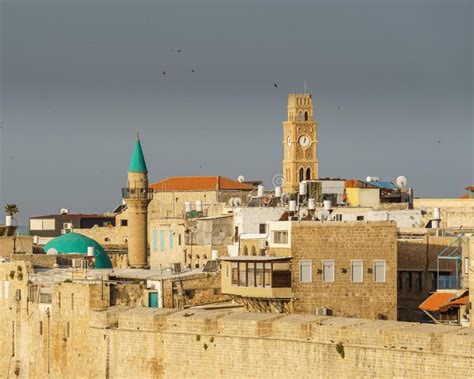 ACRE, ISRAEL - MARCH 23, 2018: View of the Old City of Acre, with the ...