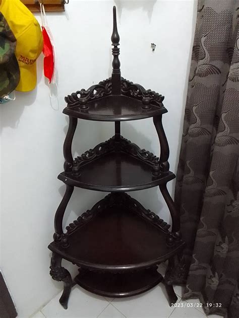 Rak Sudut Kayu Jati Tua Antik Furnitur Di Carousell