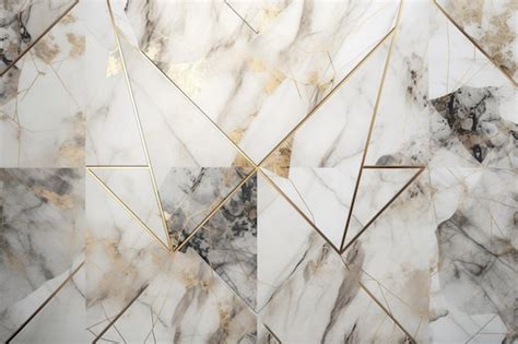 Premium Ai Image A Marble Wall With Gold And White Marbles