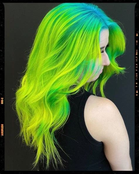 Neon Green Hair Fade Green Hair Girl Hairstyles Neon Hair