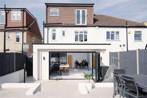 A completed single-storey extension on a semi-detached Lewisham home