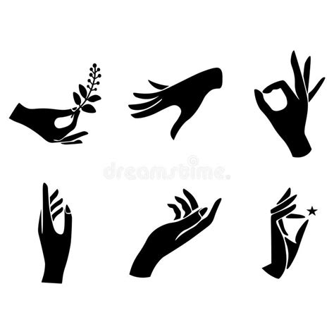 Female Hand Icon Collection Line Vector Illustration Of Elegant Female