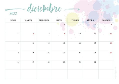 Calendario Mensual Diciembre Megustaenpapel