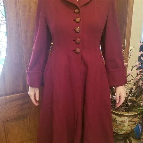 The White House Jackets Coats S Vintage Burgundy Swing Coat