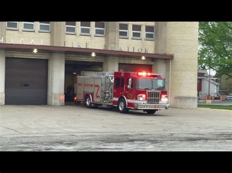 Saginaw MI FD E 1 Responding CAR Vs MOTORCYCLE PI AIR HORN YouTube