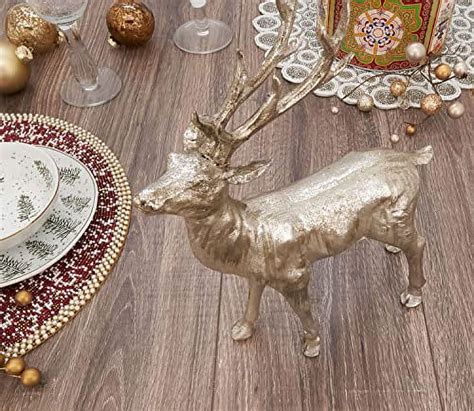 Fennco Styles Christmas Resin Standing Deer Statue Figurine 12 High