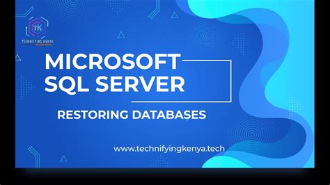 Restoring Various Types Of Databases In Microsoft Sql Server Youtube