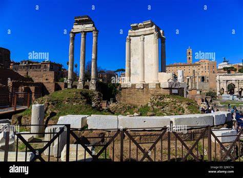 Rome Italy At The Arch Of Constantine And The Colosseum Forum Romanum