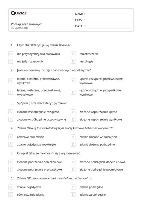 Ponad Rodzaje Zda Arkuszy Roboczych Dla Przedszkole W Quizizz