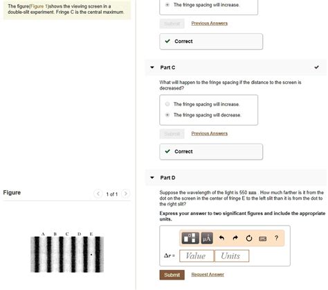 Solved The Figure Figure Shows The Viewing Screen In A Double Slit