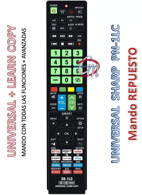 Mando Universal Televisores SHARP Seidec Electronica De Consumo Y