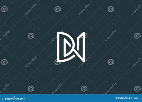 Minimal And Creative Initial Letter Dn Logo Design Vector Stock Vector