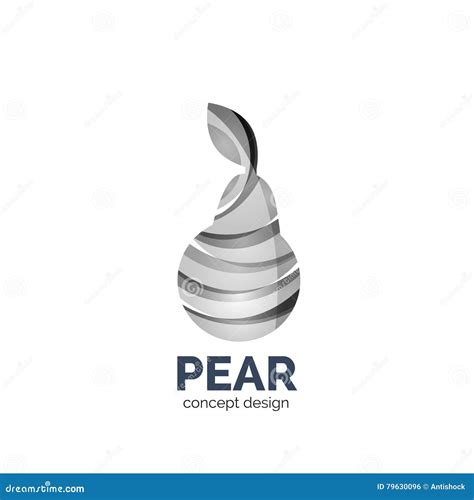 Vector Creative Abstract Pear Fruit Logo Stock Vector Illustration Of