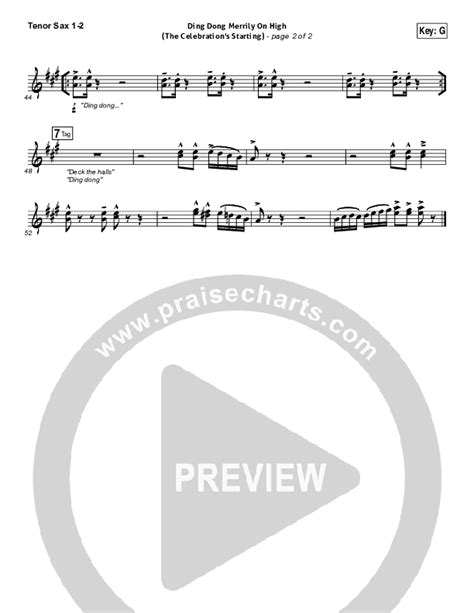 Ding Dong Merrily On High Tenor Sax Sheet Music PDF Rend Collective