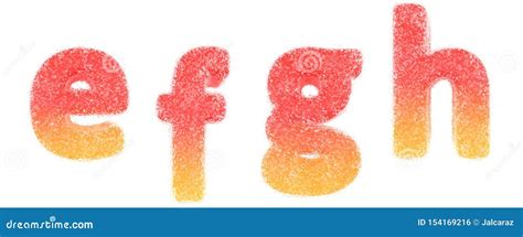 E F G H De Las Letras Minúsculas Colección Del Alfabeto Del Caramelo Stock De Ilustración