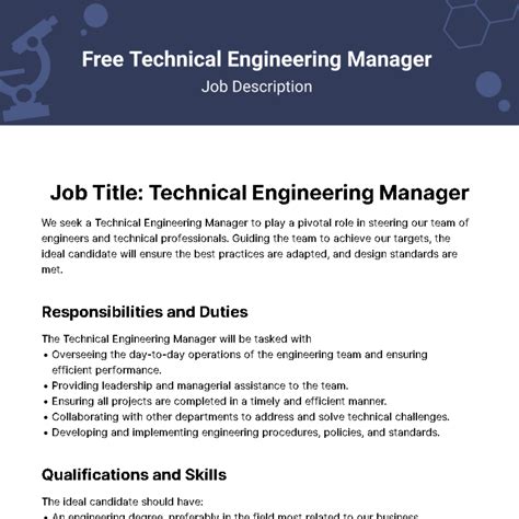 Free Technical Engineering Manager Job Description Template Edit Online And Download