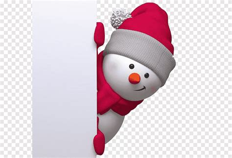 Snowman Holding Sign Clipart Png