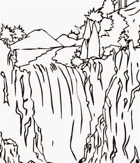 62 Inspirasi Sketsa Gambar Pemandangan Alam Air Terjun Gambar Pemandangan