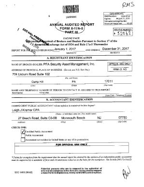 Fillable Online ANNUAL AUDITED REPORT FORM X 17A 5 PART 80 Sec