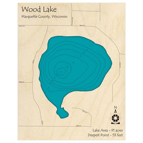 Wood Lake 3d Custom Wood Map Lake Art Llc