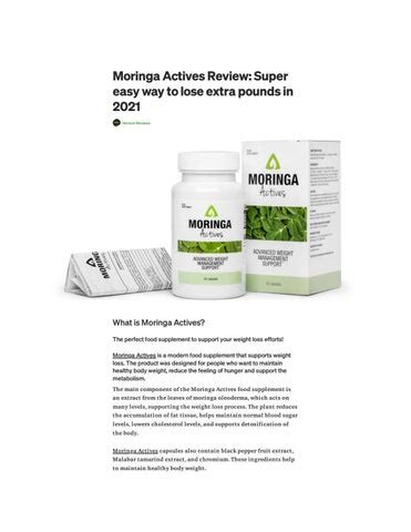 Moringa Actives Review Super Easy Way To Lose Extra Pounds In 2021