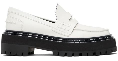 Proenza Schouler Off White Lug Sole Platform Loafers In Black Lyst